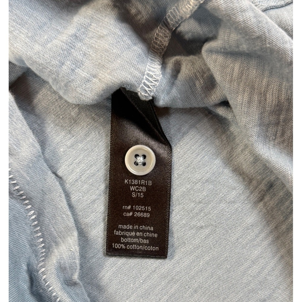 John Varvatos USA Mens Blue Slub Cotton Peace Sign Logo Polo Shirt S - Picture 6 of 7